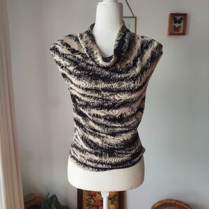 NWT Express Black & White Padded Womens Muscle Tank Top XS 100% Cotton Formal